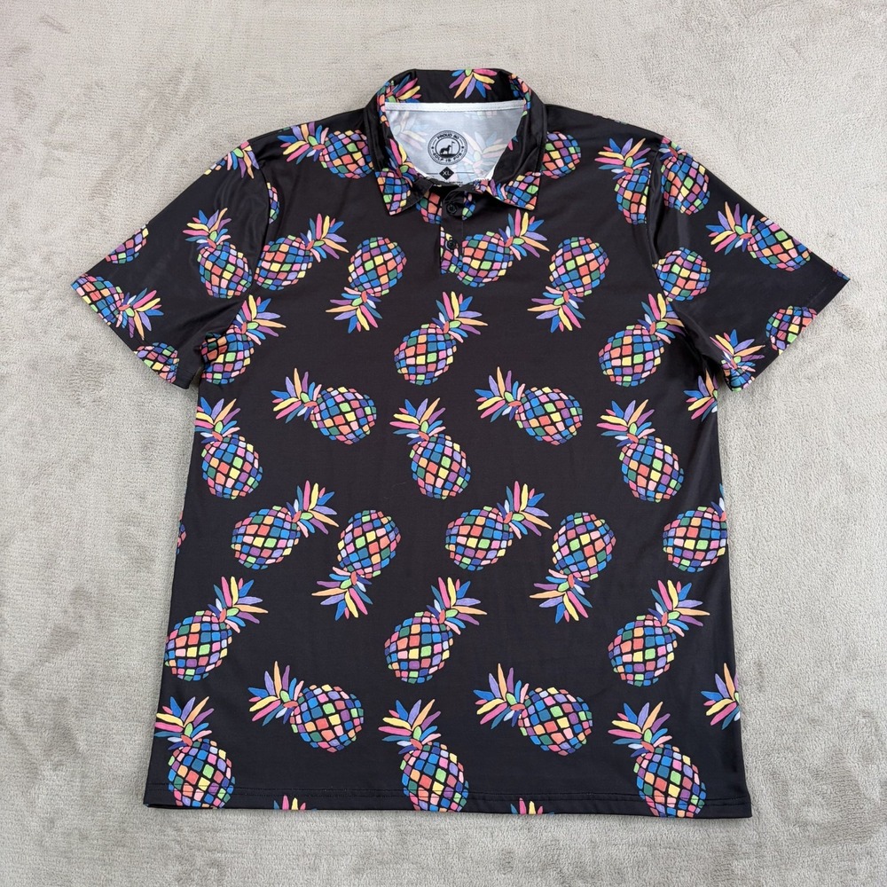 Proud 90 Performance Golf Polo Shirt in Multi Pineapples AOP Men XL NWOT